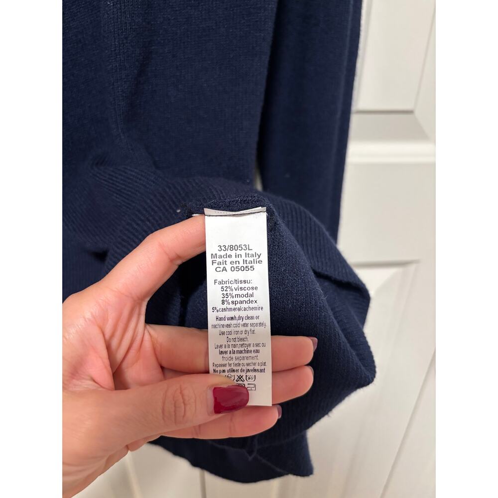 JK Long Sleeve Navy Ribbed Sweater Dress S/XS - Picture 8 of 9